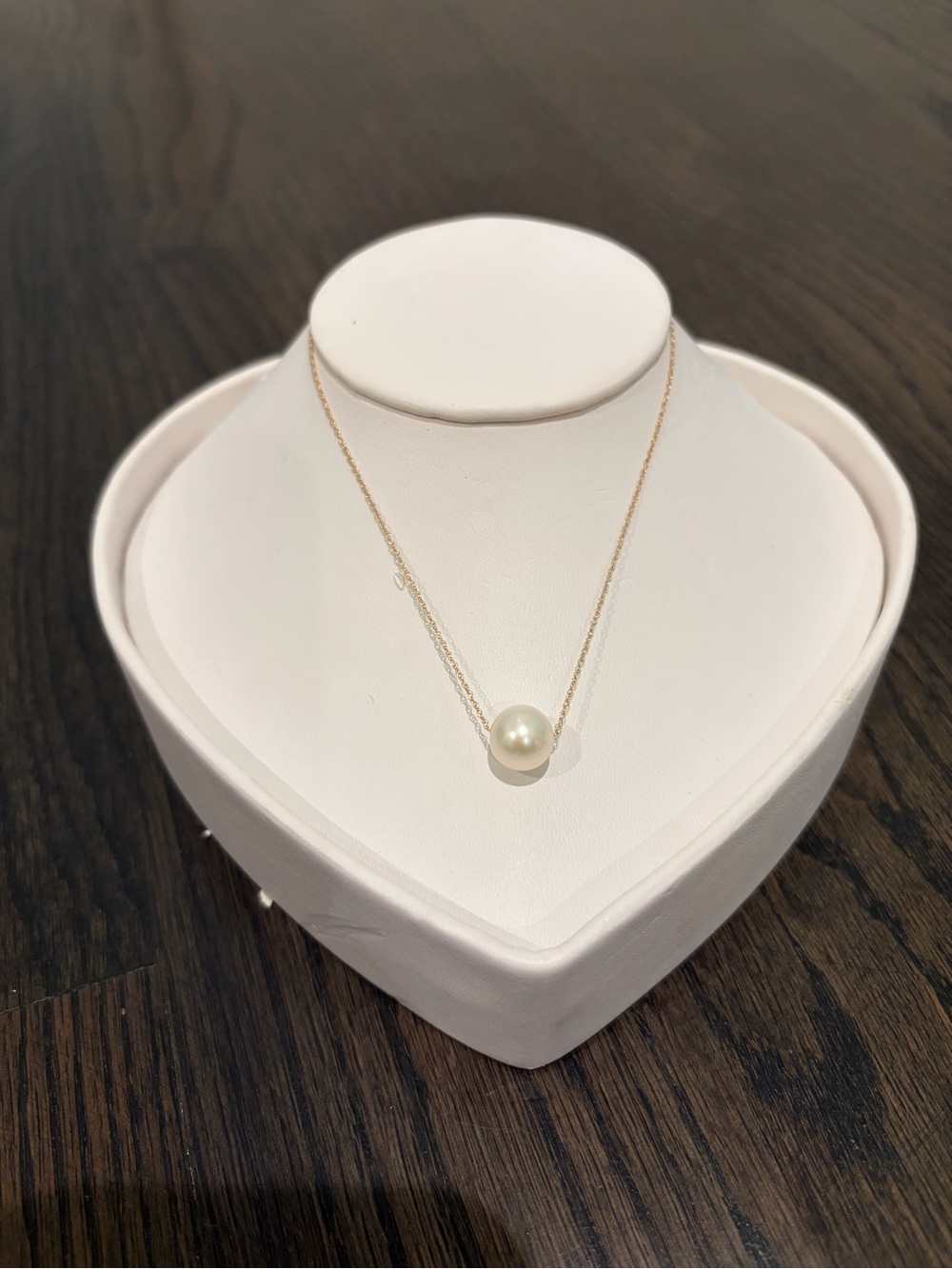 Delicate Floating Pearl Pendant Necklace with Gold Chain